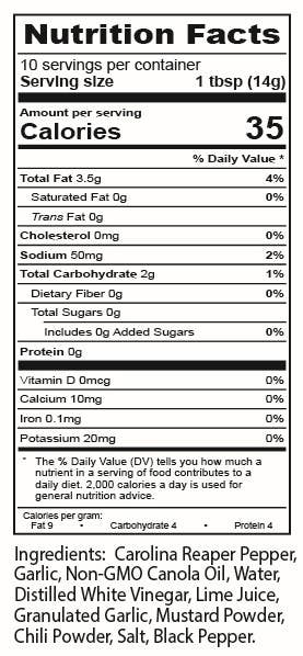 TorchBearer Sauces – wholesale Stark sås – Garlic Reaper (Hot Ones) | Flaska 142 g | Extrem hetta 9,5/102