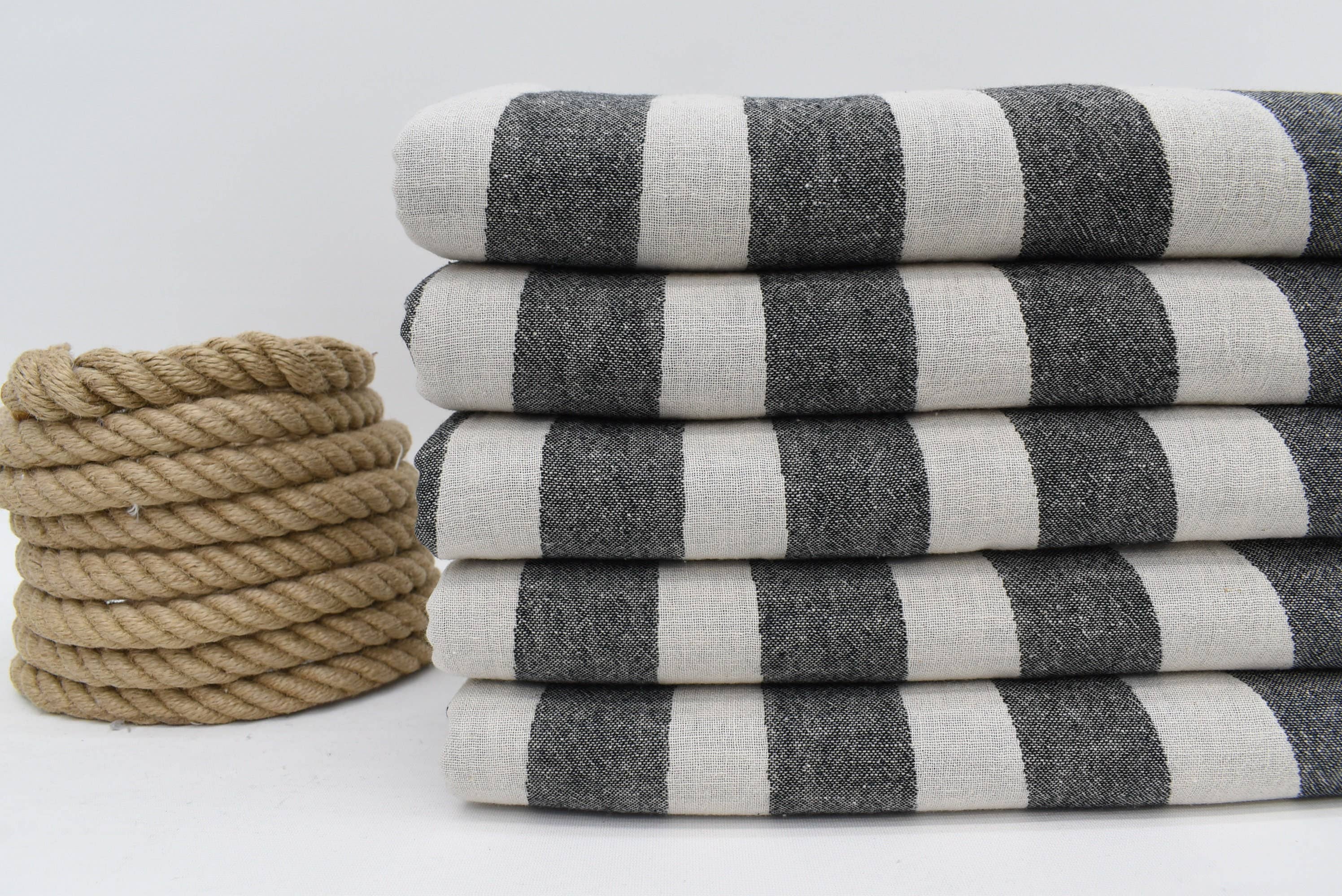 Organic Turkish Towels - Wholesale Picnic Blanket - Black Turkish Towel, Elegant Picnic Blanket2