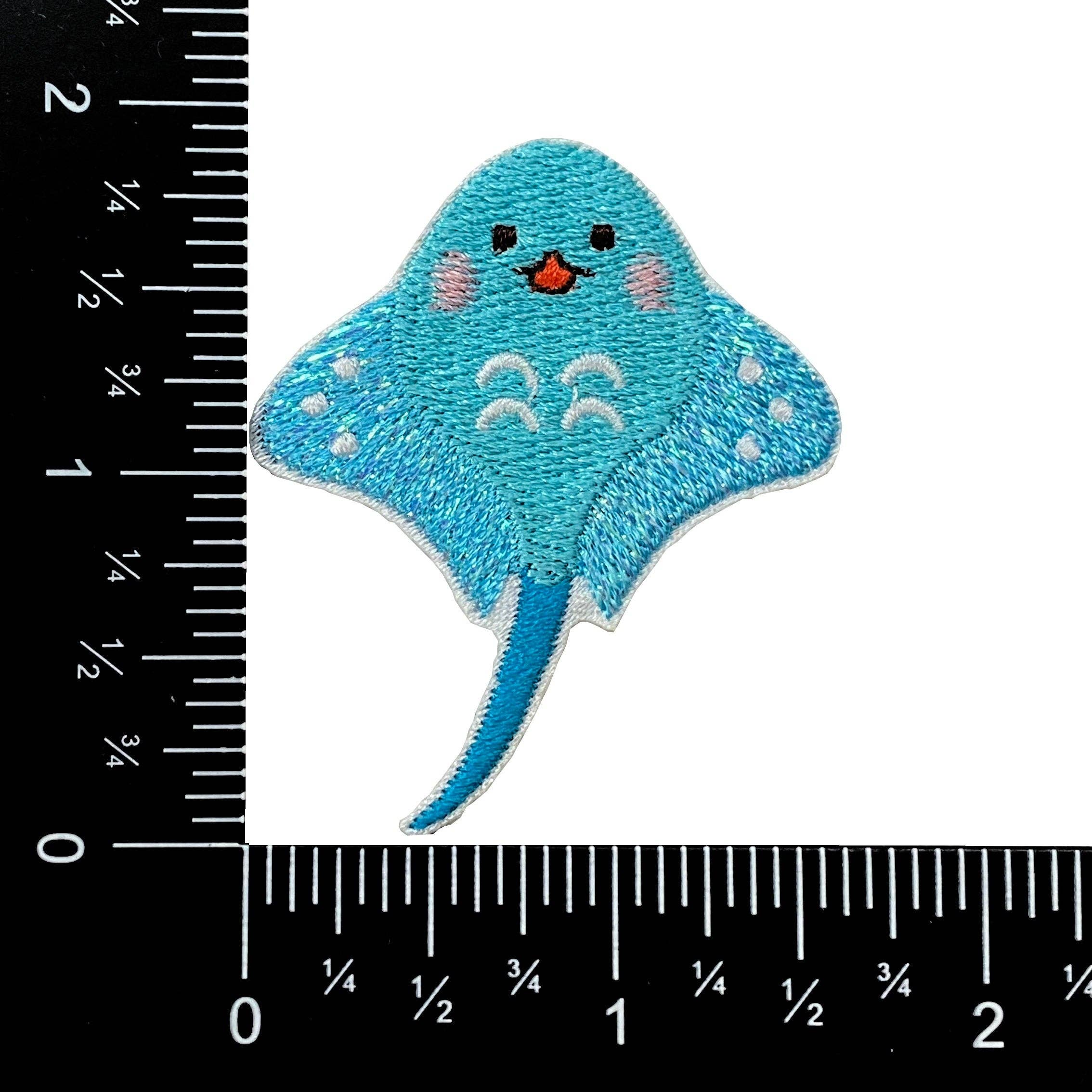 Wholesale Applique - Wholesale Patch - Blue Stingray Embroidered Iron on Patch1