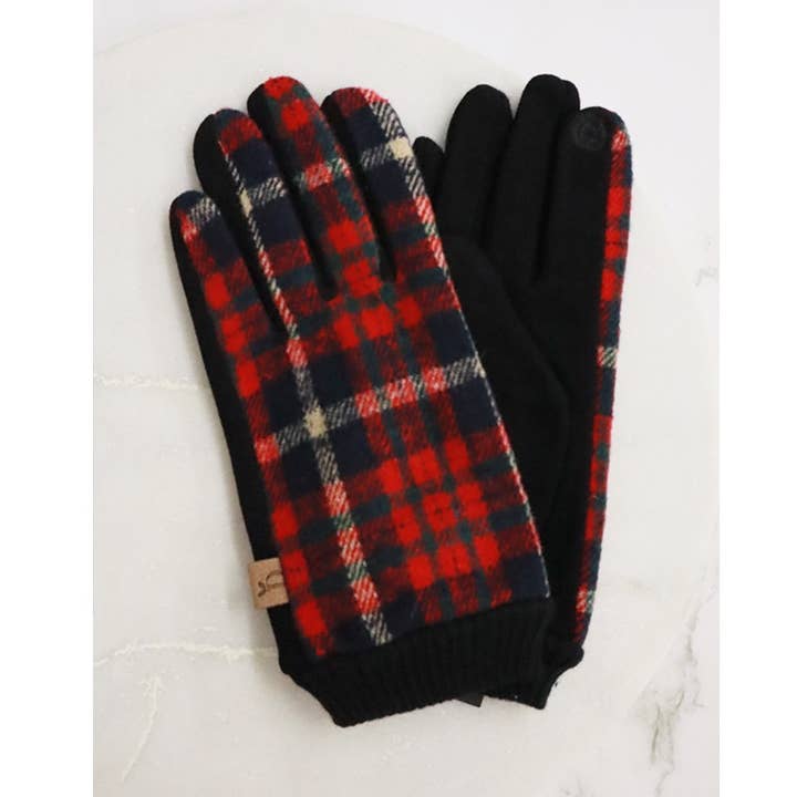 Gants Smart Touch à carreaux pour la vente par Love and Repeat