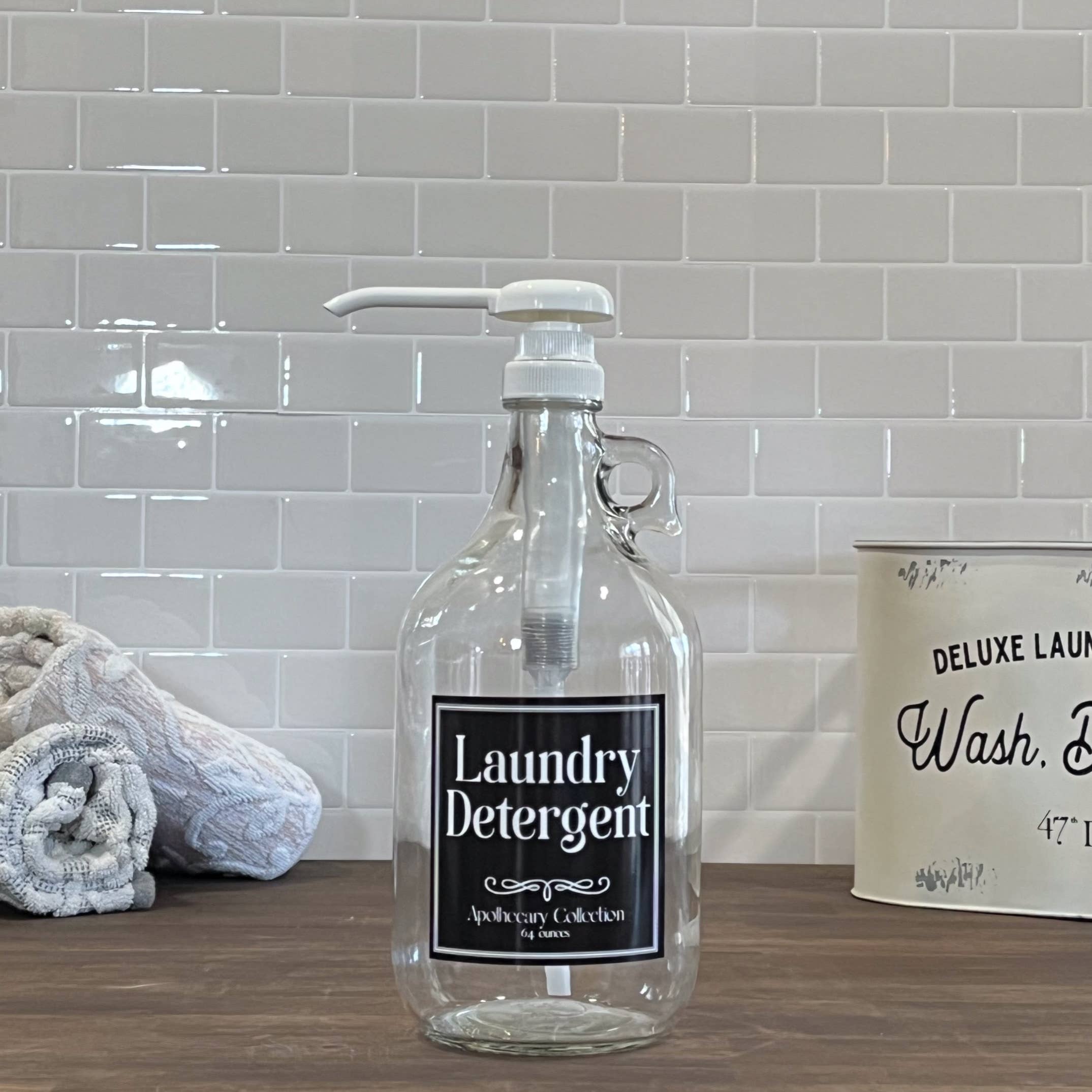 Blush Apothecary - Venta al por mayor Cápsulas/ polvos de detergente para ropa - Detergente para ropa botella de vidrio transparente de 64 onzas0