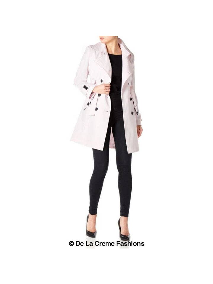 De La Creme Fashions - Wholesale Coat - Women's - Alice Mid Length Belted Mac Coat14