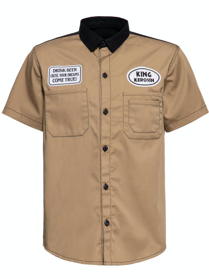 Workwear short sleeve shirt “All You Need is Beer” for wholesale by KING KEROSIN
