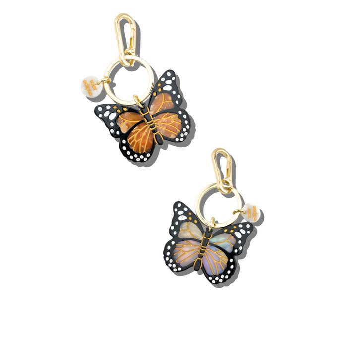 Solar Eclipse - Wholesale Keychain - Women's - Hand-painted Monarch Butterfly Bag Charm + Keychain