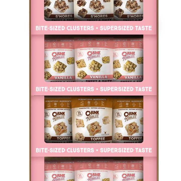 Chunk Nibbles – wholesale Återförsäljarskyltning – Chunk Nibbles 60 st Fraktvisning Alternativ 11