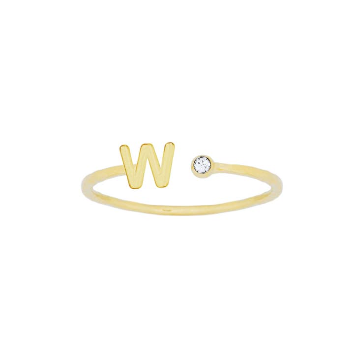 Katie Dean - Wholesale Band/Stacked Ring - 18K Gold Plated, Size 6 Initial Ring4