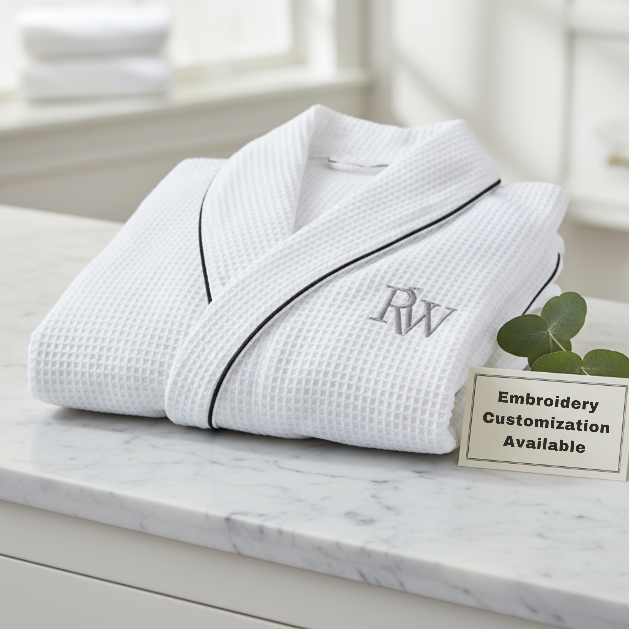 Lotus Linen - Venta al por mayor Bata - Hombre - Albornoz de doble tela tipo waffle para hombre30