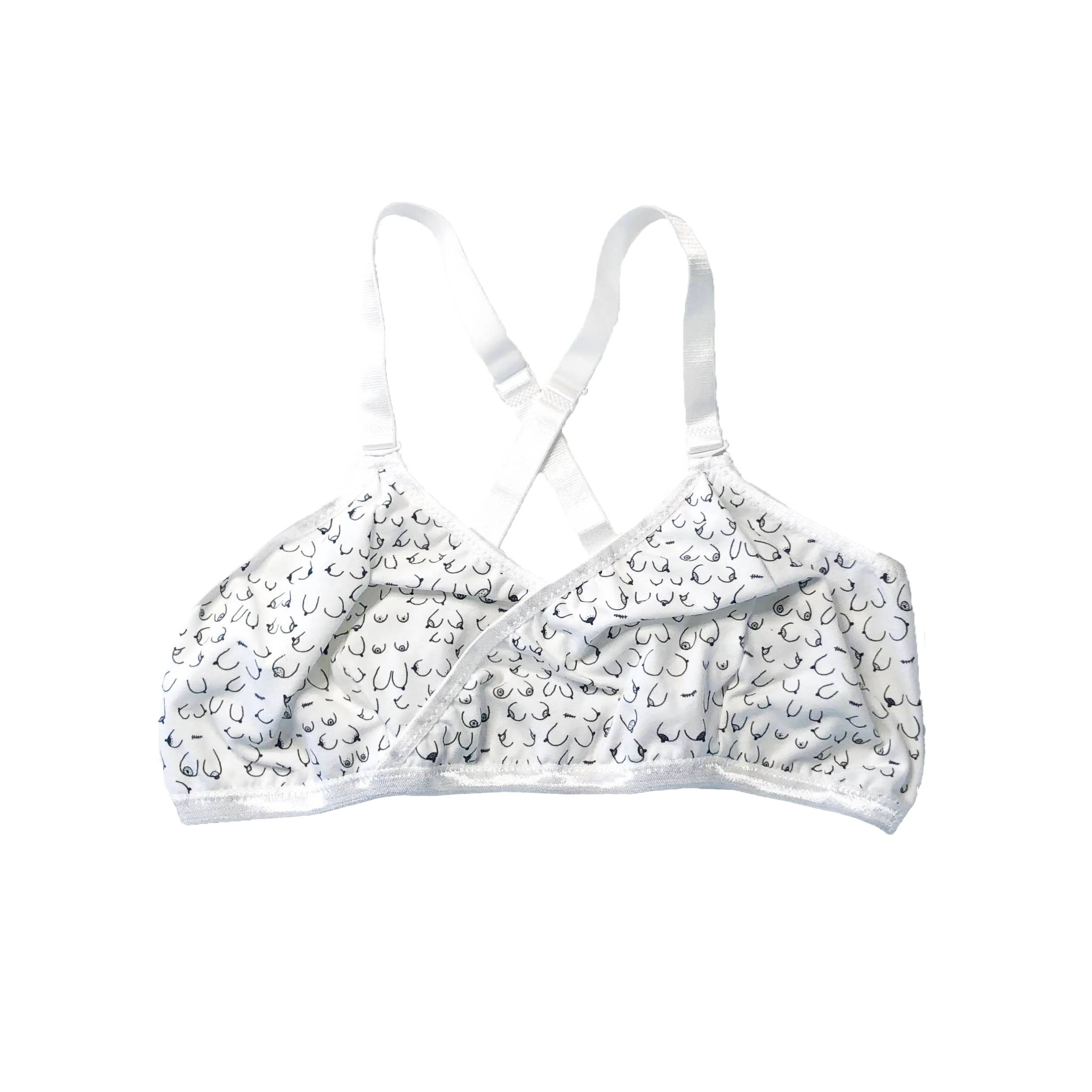Hey Mavens! - Vente Brassière – femme - Bralette Stay Abreast//soutien-gorge cache-cœur souple à imprimé de seins