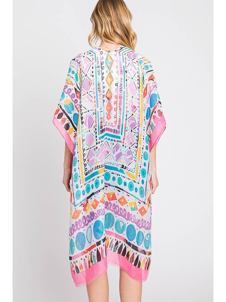 Hana - Vendita all'ingrosso Kimono - Donna - Kimono estivo con stampa geometrica boho ad acquerello20