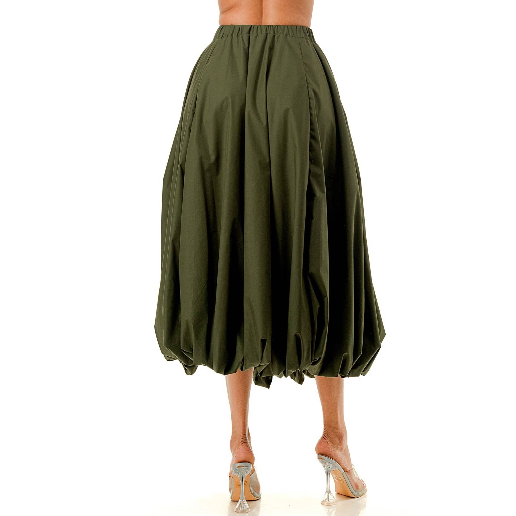omgstyles - Wholesale Skirt - Women's - Plus Elastic Waist Bubble Mdi Skirt7