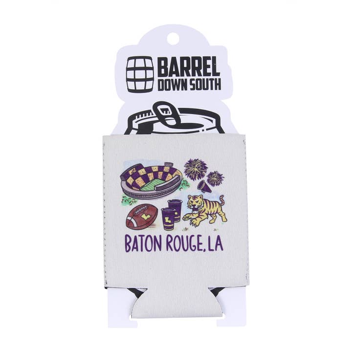 Baton Rouge Louisiana Icons Can Cooler for wholesale by Barrel Down South