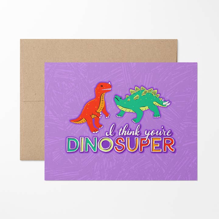 Thinking of You - Dinosuper (Box of 10) for wholesale by Barky Brush Art & Design