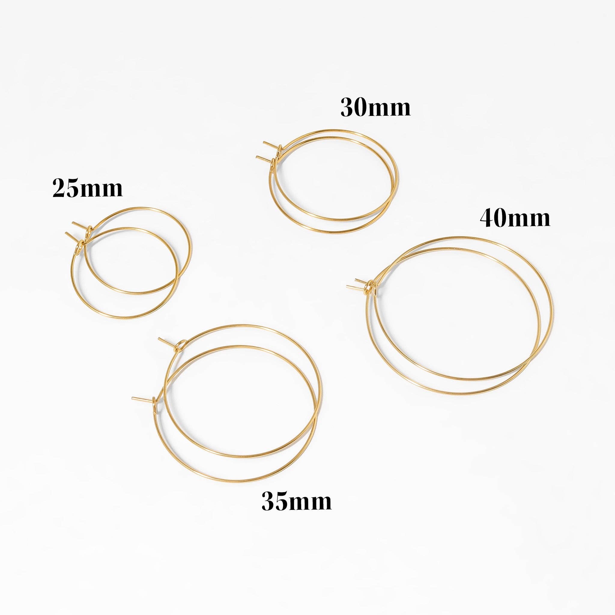 WJW - Wholesale Hoop Earrings - 18K Gold PVD Stainless Steel Wire Hoop Earrings1