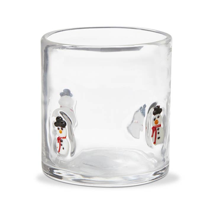 Clear Snowman DOF Barware Glass for wholesale on Faire