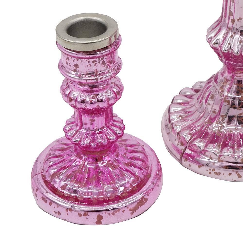 A&B Home Group Inc. - Wholesale Candle Holder - S/3 Luminary Treasures Candle Holders - Pink3