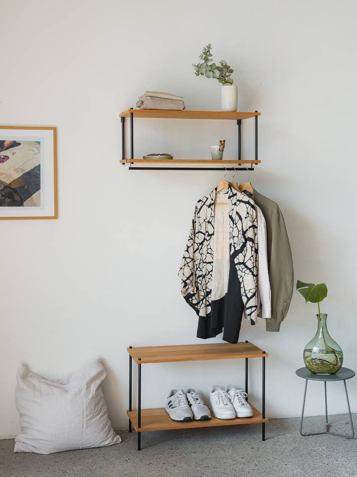 Conjunto de Roupeiro - Roupeiro Suspenso Individual L1 e Estante de Pé Individual L3 por atacado de Kuudu.de