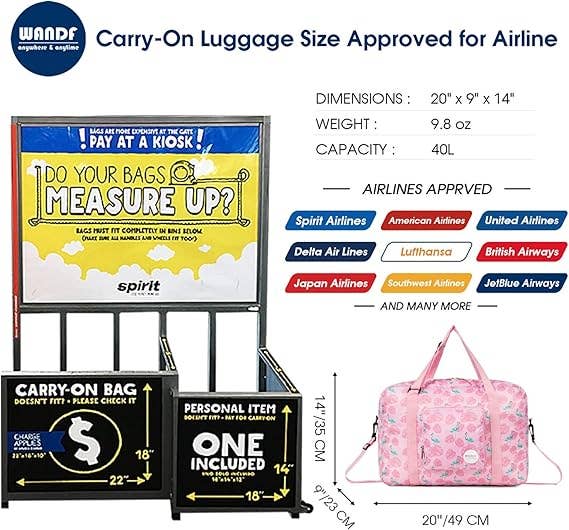 wandf - Wholesale Weekender Bag - Unisex - 40L Travel Duffel Bag Nylon Carry on Weekender Overnight1