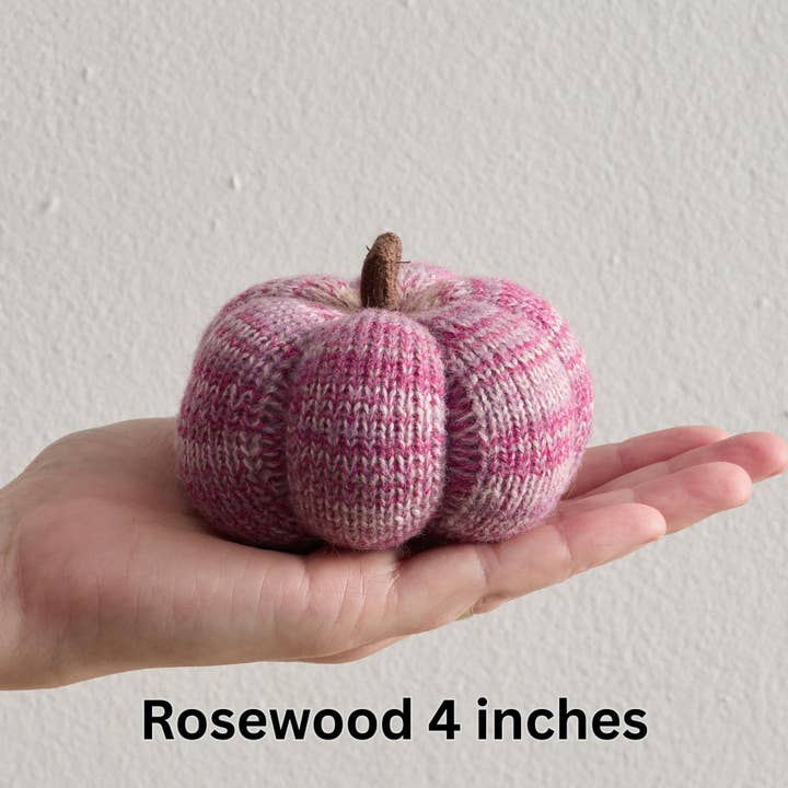 Your Heart's Content - Wholesale Decorative Tabletop Object - Cozy Pumpkins, Variegated Knit Yarn Colors, Handcrafted Gift26