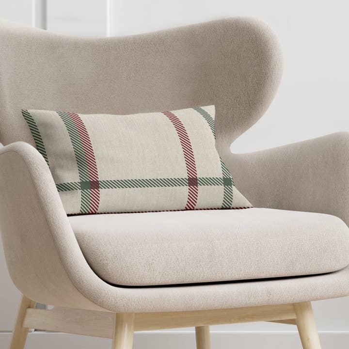 SG HOGAR - Wholesale Throw Pillow Cover - Christmas Checkered Velvet Cushion Cover 30X50 Cm2