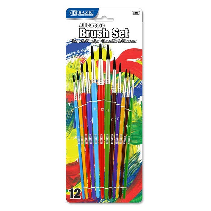 Luna Office Supply -  Everyday Essential – wholesale Paint/wax brush – Assorted Size Paint Brush - Pack of 120