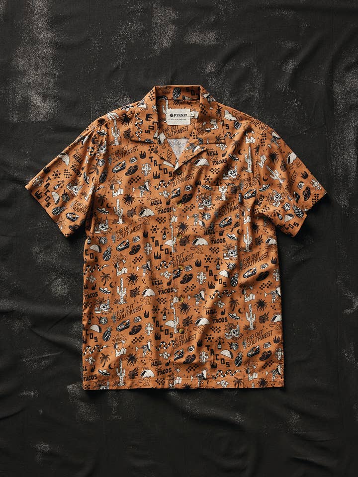 Pyknic - Wholesale Button Down Shirt - Unisex - Raise Hell Eat Tacos Men and Women Casual Button-Up Shirt