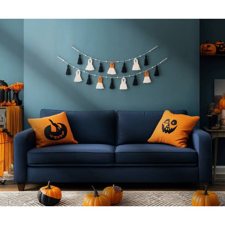 BeanDaikon - Vendita all'ingrosso Bandierine/Ghirlande - Ghirlanda Fantasma Decorazione da Parete in Macramè per Accento Festivo in Casa U1320