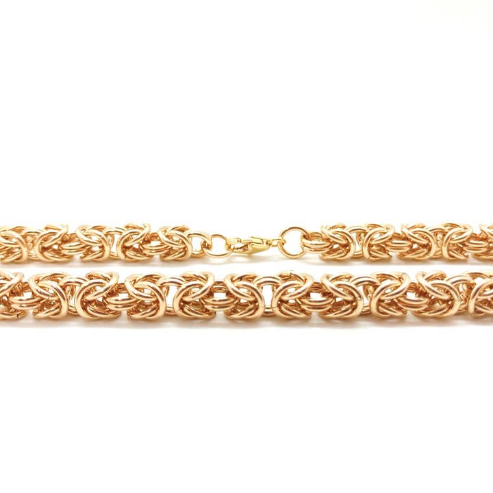 Bracelet en maille byzantine en or 14 carats pour la vente par Alison Morse