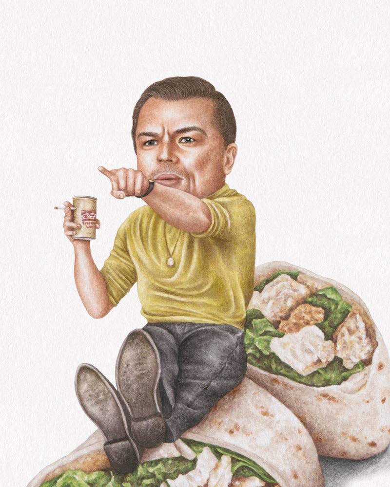 Celebs on Sandwiches - Wholesale Art Print - Leonardo DiWraprio Art Print1