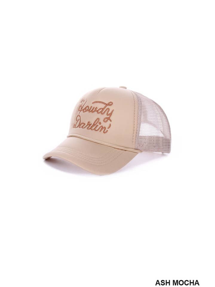Casquette camionneur en mesh Howdy Darlin brodée pour la vente par 42POPS