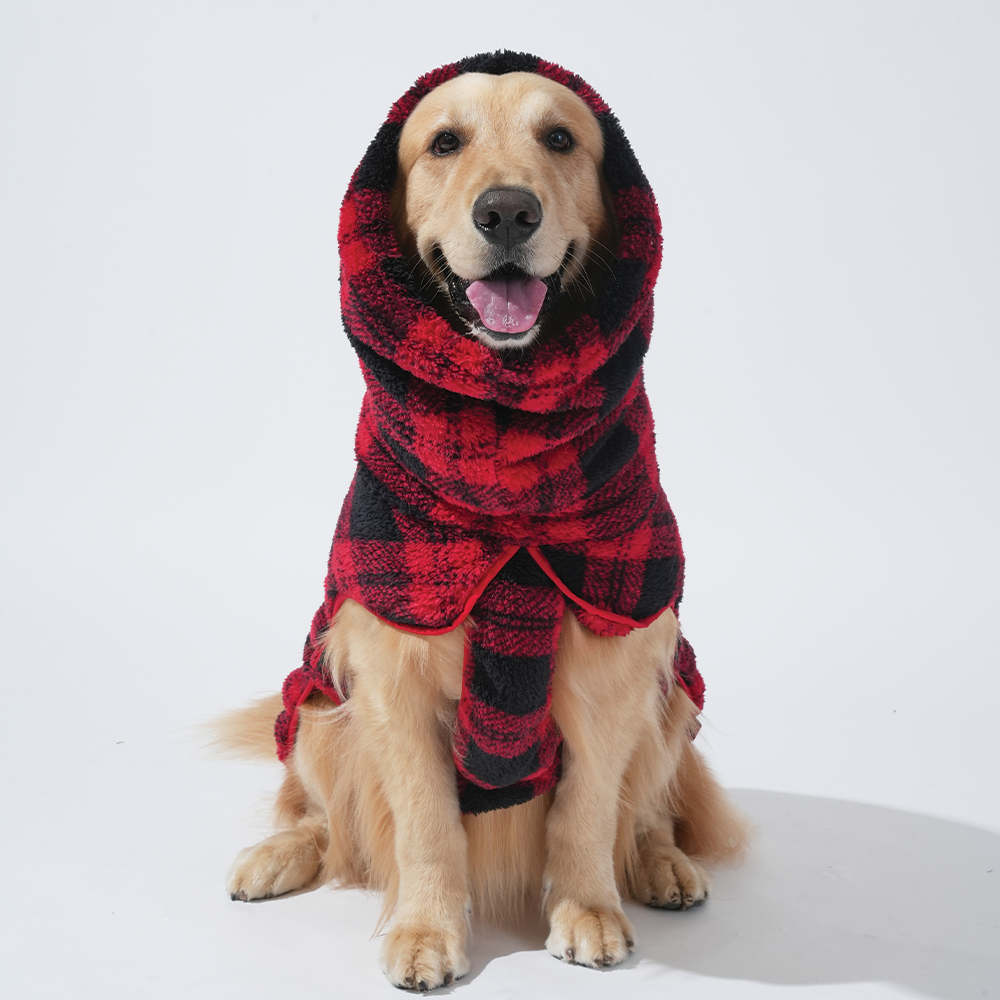Puppy Gallery – Poncho para cão - Cão por atacado – Poncho de Padrão Xadrez em Fleece Chouchou8