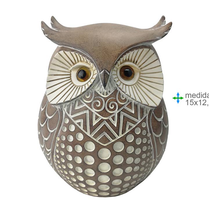 Resin Owl 15x12.5x20cm for wholesale by Esoterica Arte