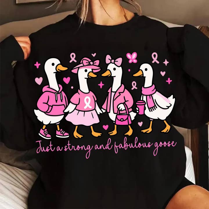 Breast Cancer Awareness Goose Shirt, Pink October Sweatshirt for wholesale by NVC Ecommerce LLC