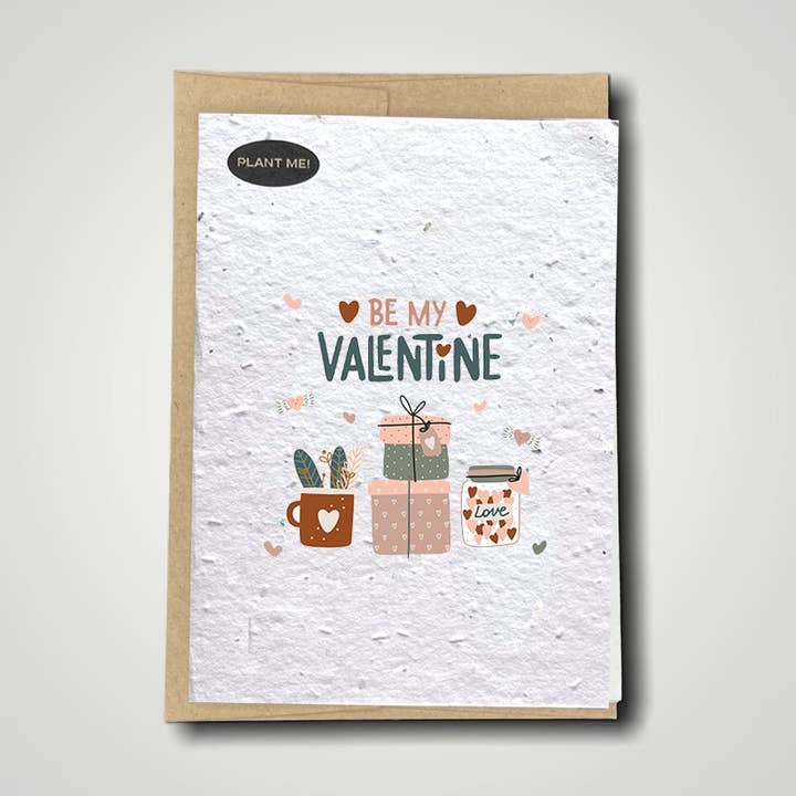 Be My Valentine W/ Presents Plantable Valentines Day Card for wholesale by Plantable Greetings