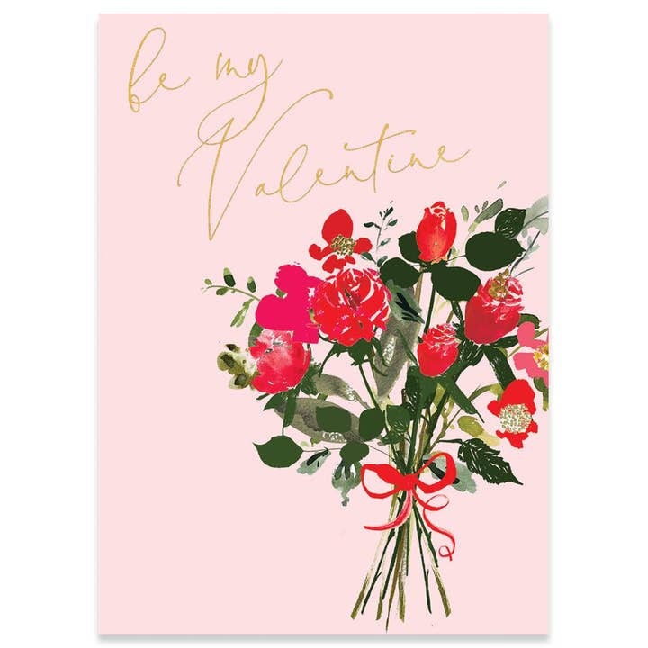 BUNCH OF ROSES VALENTINE'S DAY GREETING CARD 4.5 x 6.25" for wholesale by Calypso Cards LLC