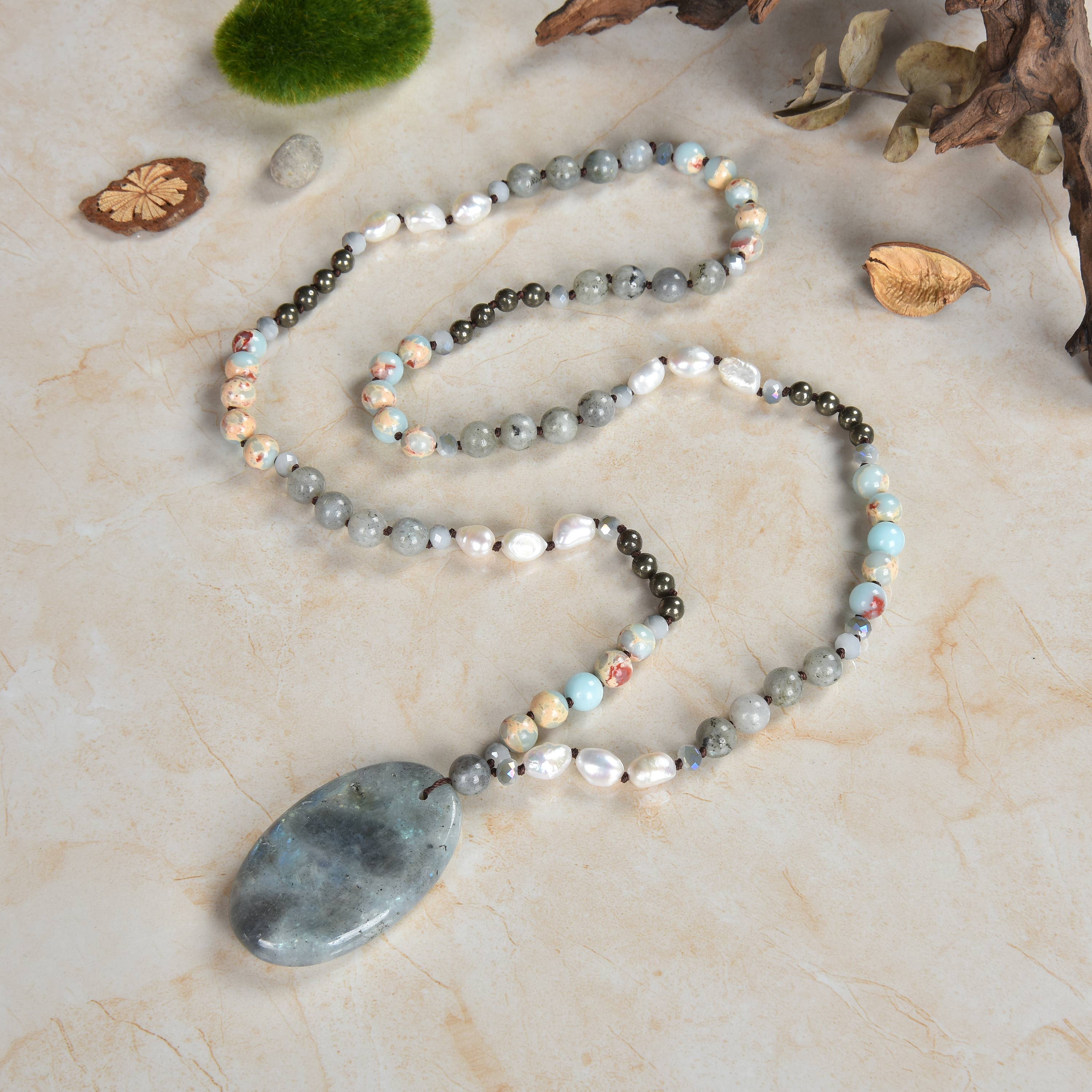 IST Jewelry - Vente Collier de perles - Collier de perles de culture nouées à la main