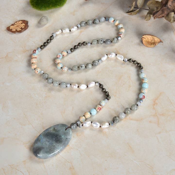 Beaded Hand Knotted Cultured Pearl Necklace for wholesale by IST Jewelry