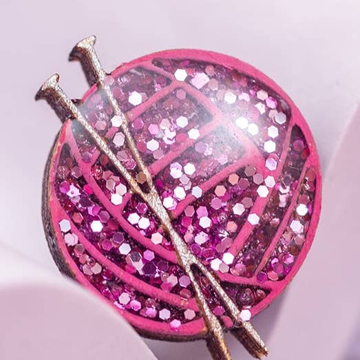 Ball of Wool Pin Badge for wholesale by Bekbek Makes