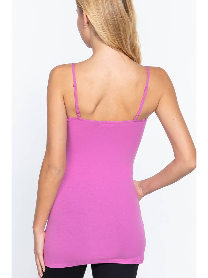 Active Basic | Active USA - Wholesale Camisole - Women's - Basic Tunic Cami w/adjustable Spaghetti Straps48