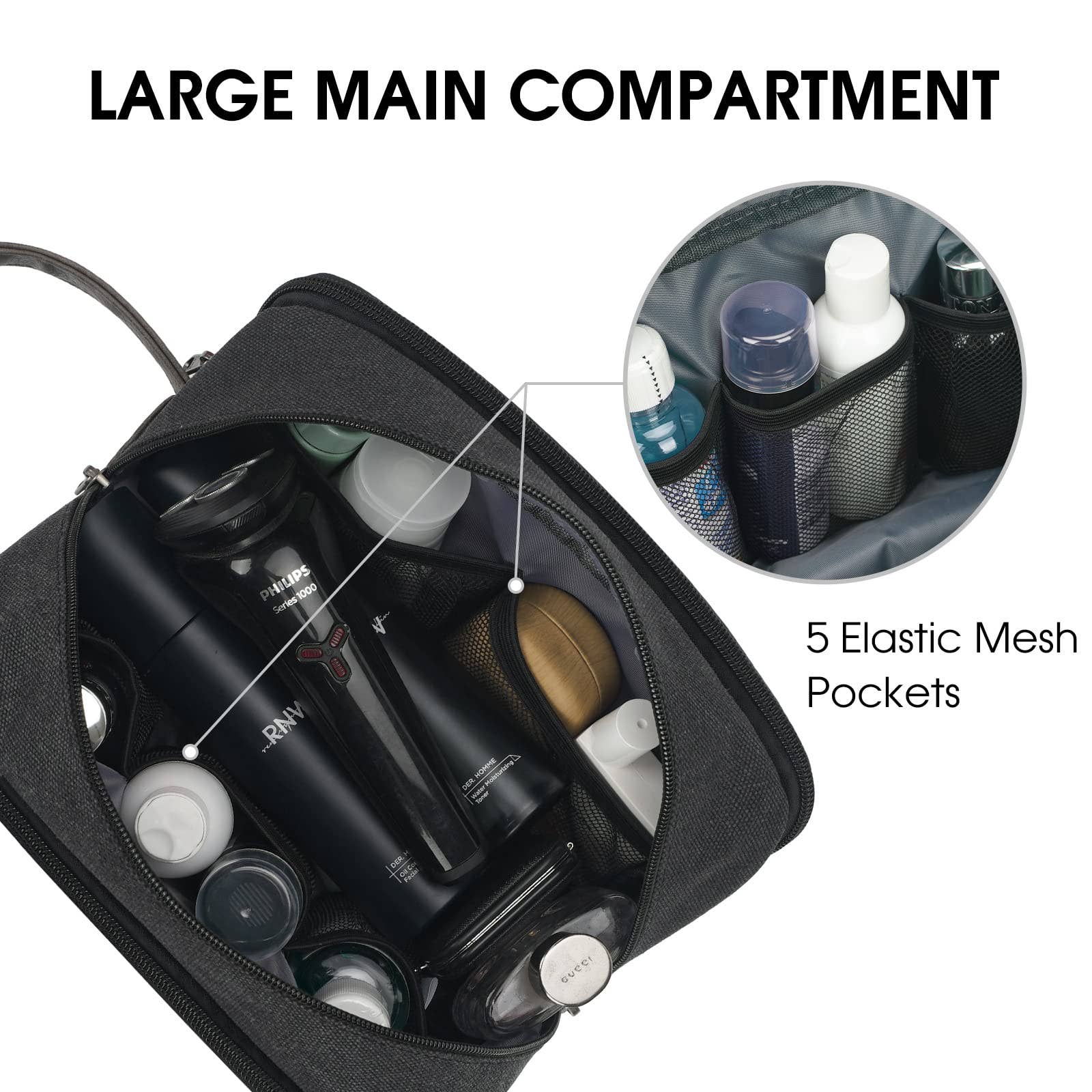 wandf - Wholesale Toiletry Bag - Men's - Canvas Travel Toiletry Shaving Bag Hanging Dopp Kit Unisex4