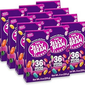 The Jelly Bean Planet Triangular Boxes 8oz Box for wholesale by Sweetish- Swedish Candy Wholesale