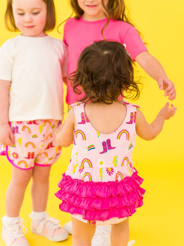 Pink Baby Girls Cowgirl Cutie Knit Tie Shoulder Bubble Romper
for wholesale on Faire8