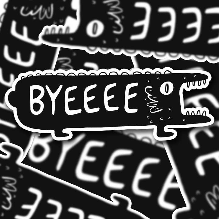 Pegatina de parachoques BYEEEEE para venta al por mayor de Kyndra Sweep illustrations