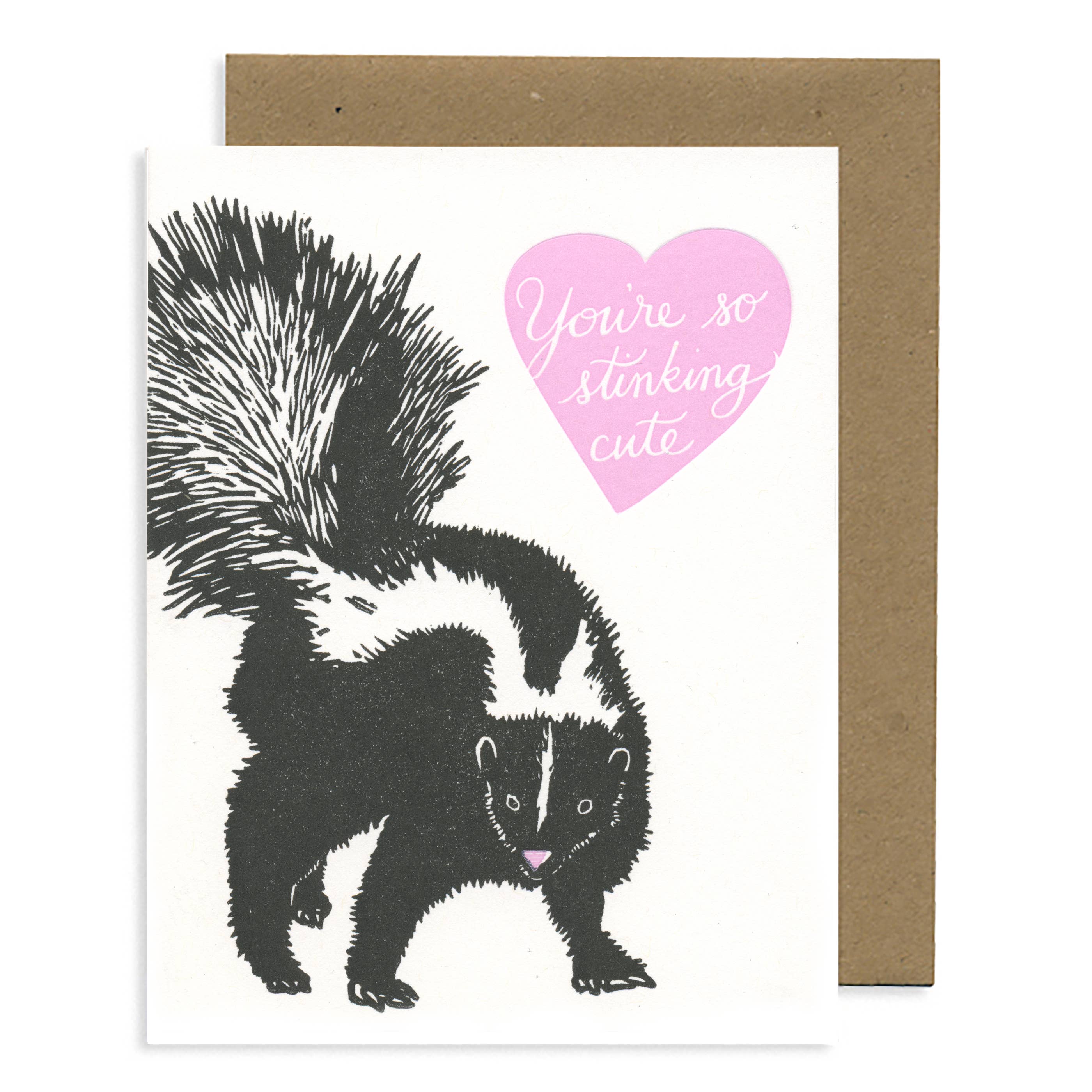 Lynn-oleum - Wholesale Love Card - Skunk Love LETTERPRESS CARD0