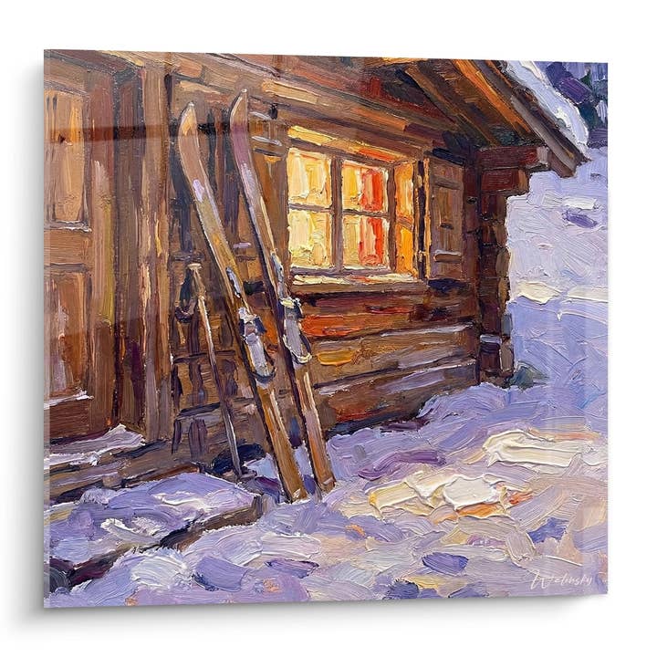 Mountain Chalet Painting - Snowy Refuge - Ski Edition for wholesale by Walensky
