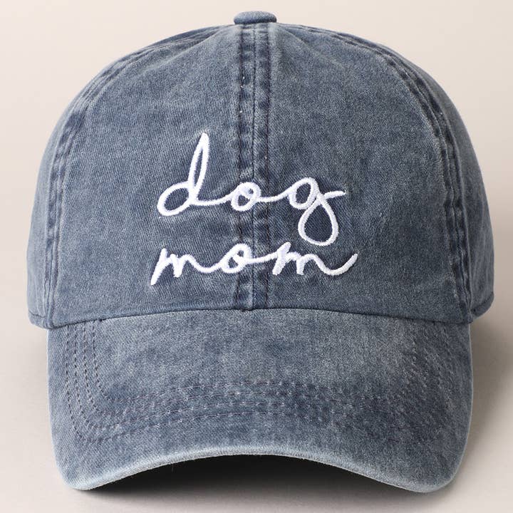Fashion City - Wholesale Baseball Cap - Women's - Dog Mom Lettering Embroidery Baseball Cap