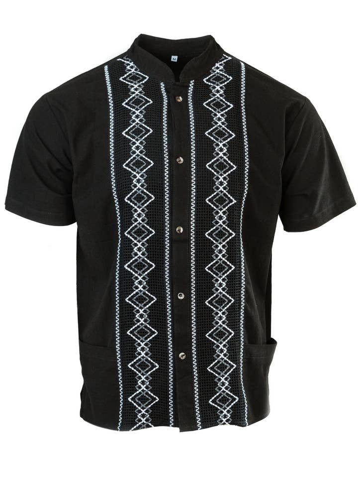 SIDREY Men's Mexican Tejido Shirt - Black for wholesale by SIDREY