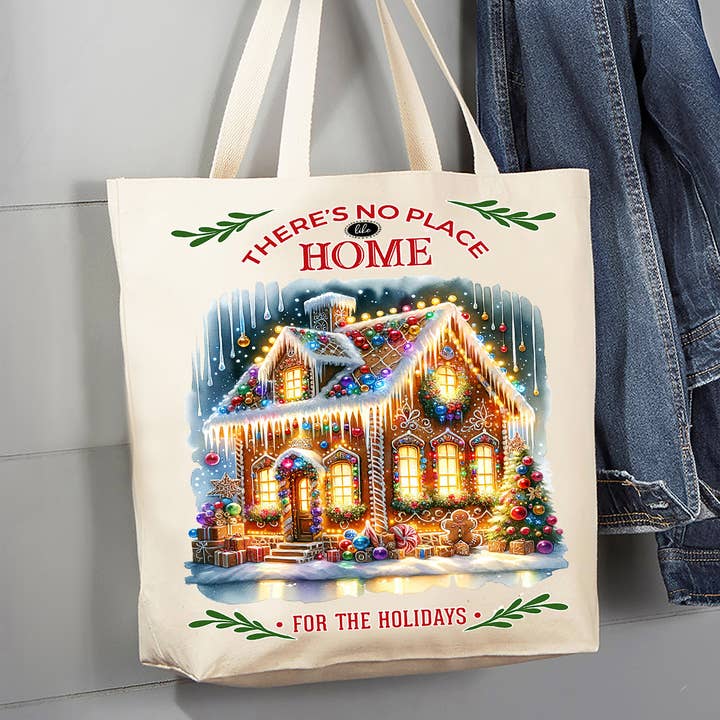 Bolso de lona Christmas No Place Like Home Gingerbread para venta al por mayor de Avery Lane Gifts