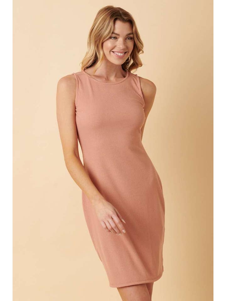 mittoshop - Vente Robe – femme - MINI-ROBE DÉBARDEUR EN TRICOT CÔTELÉ D17368