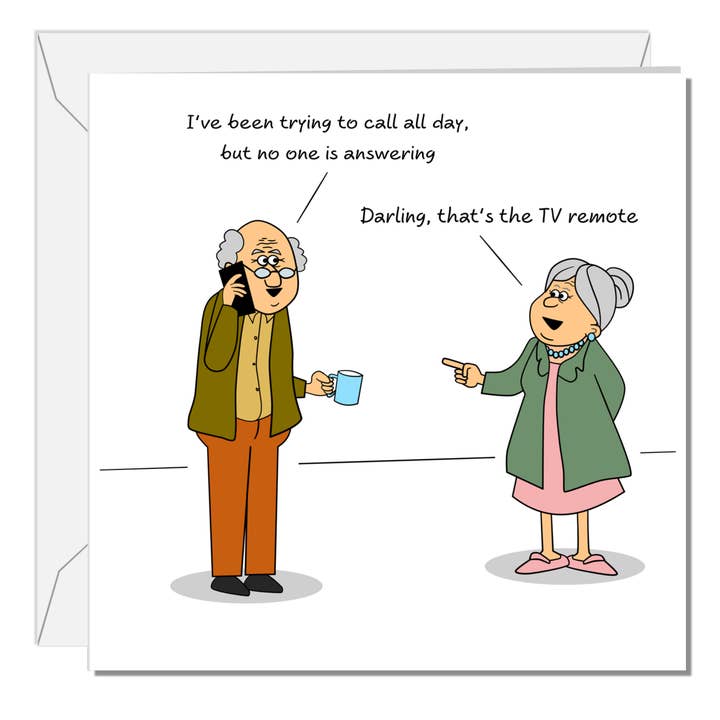 Funny Couple Birthday Card 80th 70th 60th Birthday for Wife Husband Mum Dad Father Mother Grandmother Grandad - Phone Technology Remote - Humorous for wholesale by Swizzoo Cards