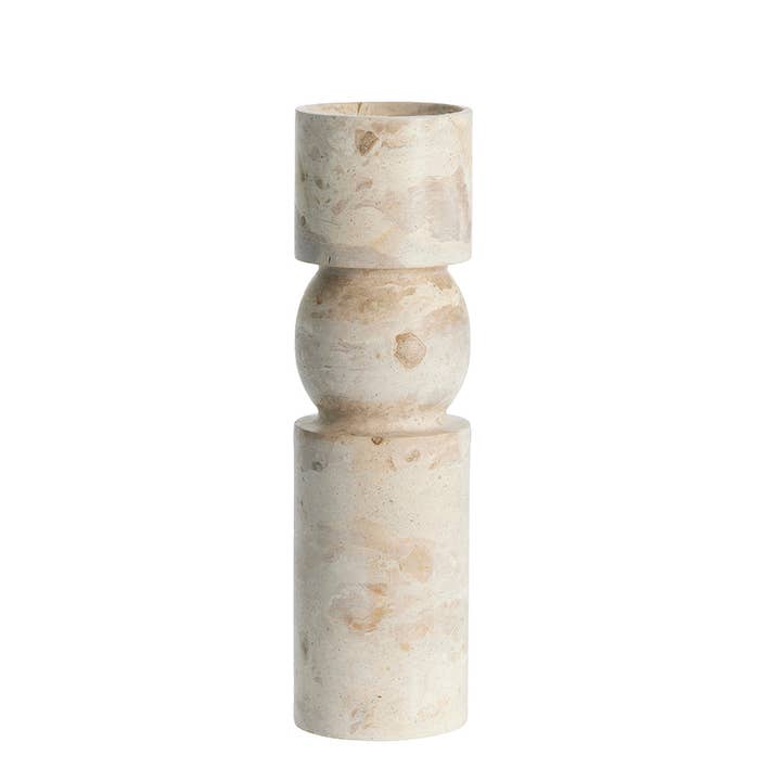 Handcrafted Solid Marble Column Candlestick, 30 cm. for wholesale by Decor Petit